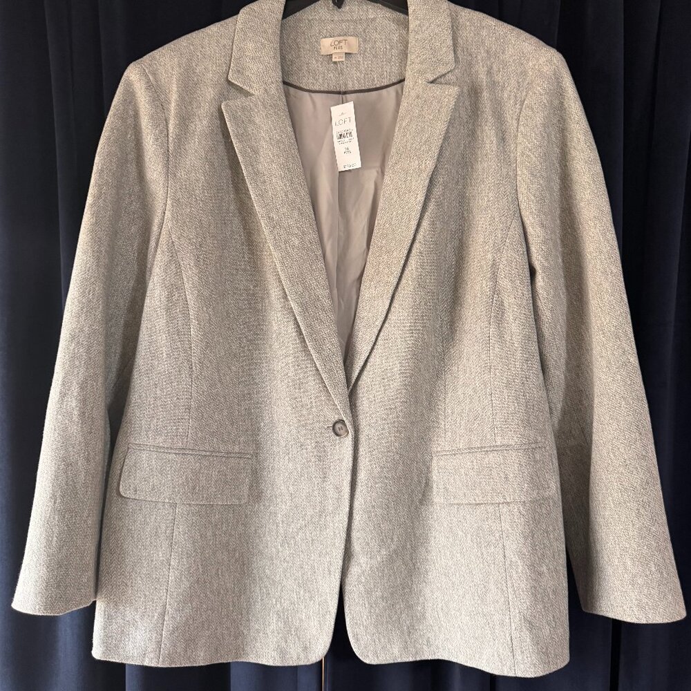Womens LOFT Plus Size Herringbone Blazer NWT Sz 26